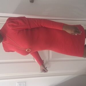 Express Vibrant Red Turtleneck Sweater